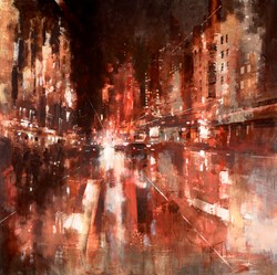 Riflessi Nella Noite by Paolo Fedeli - Original Painting on Stretched Canvas sized 35x35 inches. Available from Whitewall Galleries